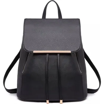 Městský batoh Černý elegantní kožený batoh „Majestic“