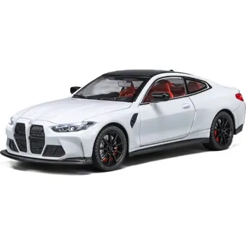 autíčko BMW M4 kovový model hračka na baterie světla zvuk 1:24 Bílá