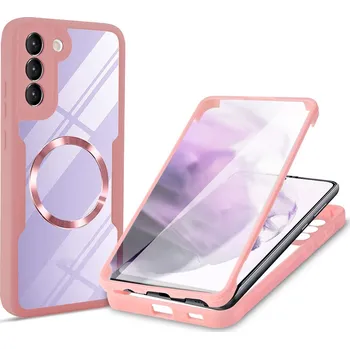Pouzdro na mobilní telefon Techsuit ColorVerse 360 MagSafe + ochrana displeje Samsung Galaxy S21 FE 5G růžový