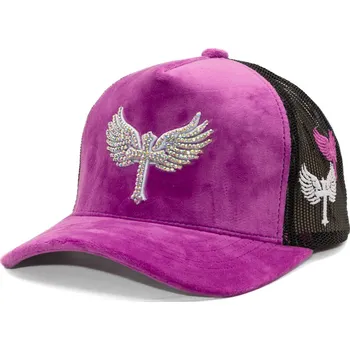 Kšiltovka Kšiltovka Reflection Luxury Velvet Rhinostones Grape Purple