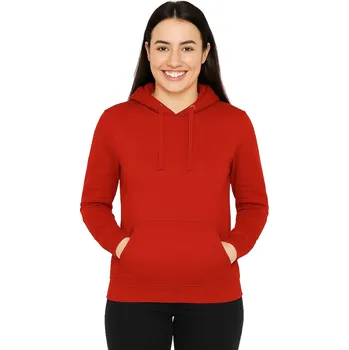 Zdravotnický oděv Dámská mikina s kapucí dlouhý rukáv červená (XL)