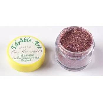 Jedlá dekorace na dort Třpyt dekorační disco Pink Hologram - Edable Art