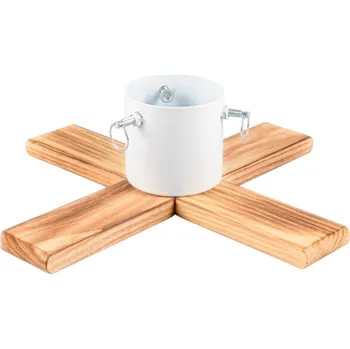 Stojánek na vánoční stromek Stojan na vánoční stromek 48 x 48 x 4, 5 cm dřevěný/bílý