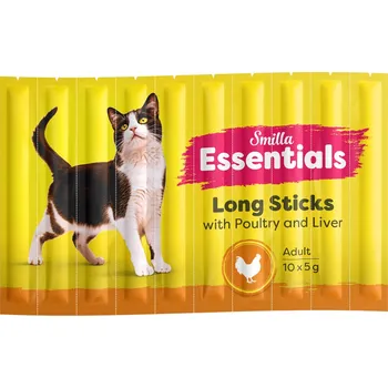 Krmivo pro kočku Smilla Essentials tyčinky - Drůbeží s játry (50 x 5 g)