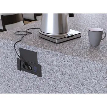 Elektrická zásuvka IBConnect Vestavná zásuvka NEXO s krytkou černá - různé konfigurace Konfigurace elektrozásuvky: 2x230V