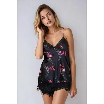 Dámské pyžamo Saténové pyžamo Viola flowers 9 L - Dárková krabička