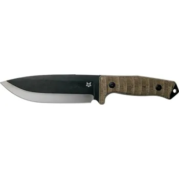 kapesní nůž FOX knives FX-609 OD BUSHMAN outdoorový nůž 16 cm, Stonewash, černá, zelená, Micarta, kožené pouzdro
