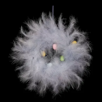 Bytová dekorace Autronic Věnec z peří - pr 29 cm, barva modrá