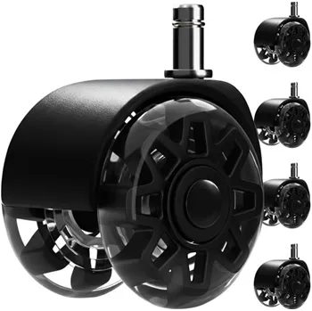 Gumové kolečka ke kancelářské židli 65mm Malatec 26294 černé sada 5 ks