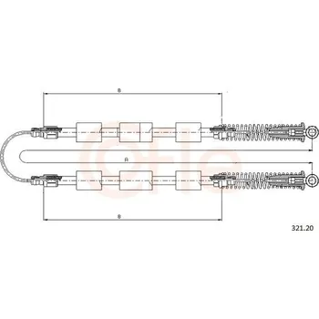 Lanko parkovací brzdy Tažné lanko, parkovací brzda COFLE 92.321.20
