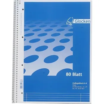 Poznámkový blok A4, Glocken College, 80 listů - linka