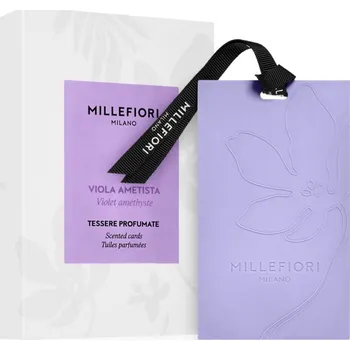 Osvěžovač vzduchu Millefiori Milano Laundry Viola Ametista vonná karta 3 ks