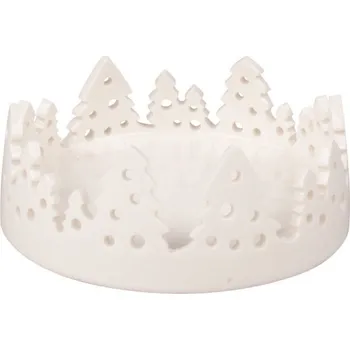 Dekorace z porcelánu se stromečky 10,5 x 4 x 10,5 cm