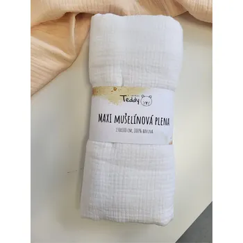 látková plena Mušelínová plenka MAXI 130 × 100 cm - smetanová