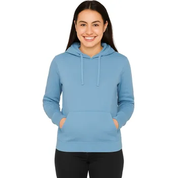 Zdravotnický oděv Dámská mikina s kapucí dlouhý rukáv světle modrá (S)