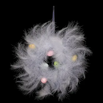 umělá květina Autronic Věnec z peří - pr 25 cm, barva modrá