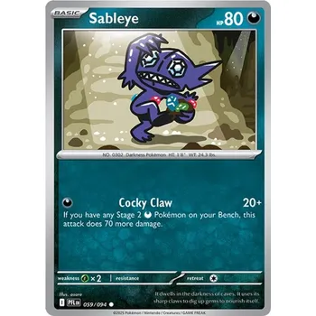 Sběratelská karetní hra Sableye 059/094 - Phantasmal Flames Typ karty: Non-Holo