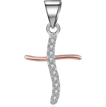 Přívěsek MOISS stříbrný přívěsek KŘÍŽ ROSE