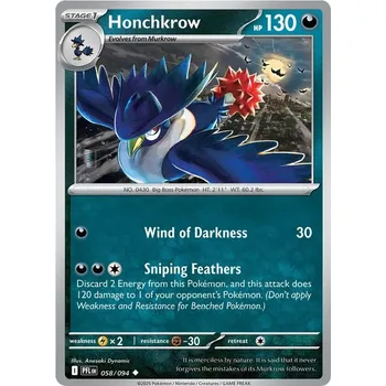 Sběratelská karetní hra Honchkrow 058/094 - Phantasmal Flames Typ karty: Non-Holo