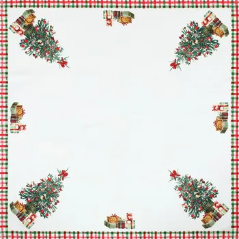 ubrus Autronic Ubrus - vánoční stromky, 100 % polyester, 80 x 80 cm