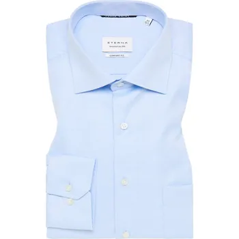 Pánská košile Košile Eterna Comfort Fit Twill neprůhledná světle modrá velikost: 40, délka rukávu: dlouhý rukáv