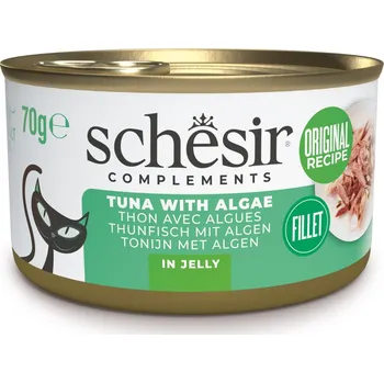Krmivo pro kočku 24x70g Schesir Complements Fillet v želé - tuňák s mořskými řasami
