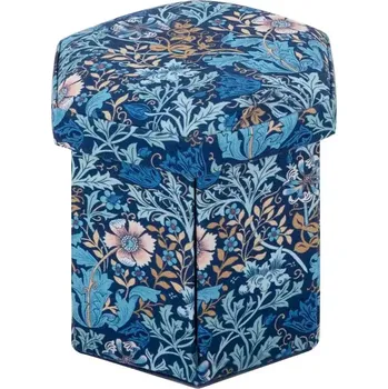 Příslušenství k šicímu stroji Rozkládací šitíčko ve viktoriánském stylu - Modré květy (Hexagonal Victorian Sewing Kit Woodblock Floral)