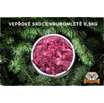 Krmivo pro psa Vepřové srdce hrubomleté 0,5 kg KRMIMMASEM.CZ KM317