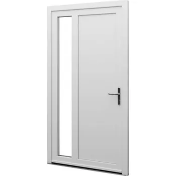 Vchodové dveře ALUPLAST Plastové jednokřídlové hlavní vchodové dveře bílé 12 Otvírání: Levé, Šířka v cm: 85, Výška v cm: 200