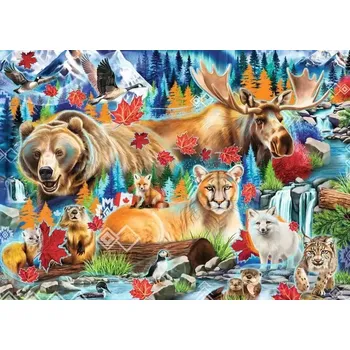 Puzzle RAVENSBURGER Divoké šelmy Kanady 1000 dílků