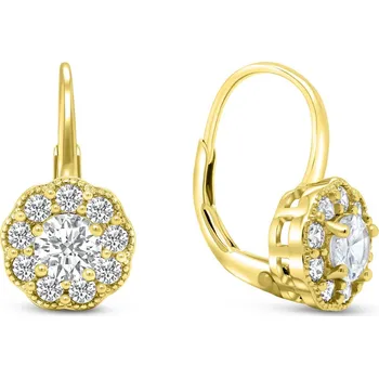 Náušnice Brilio Silver Pozlacené visací náušnice ze stříbra se zirkony EA333Y + 2 měsíce na vrácení zboží