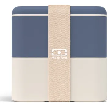 Úložný box monbento Svačinový box Monbento Square Blue/Natural 1,7 l