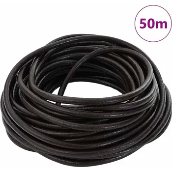 Vázací drát vidaXL Kožený provázek Tmavě hnědá Ø4 mm x 50 m Kůže