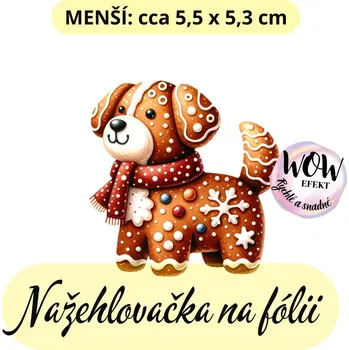 Nažehlovačky na fólii Nažehlovačka na fólii, PERNÍČEK - PES, 1 kus Zvolte VELIKOST motivu ZDE:: Menší