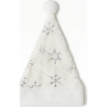 Vánoční dekorace Vánoční čepice s hvězdičkami, různé barvy na výběr Barva: Bílá se stříbrnými hvězdičkami