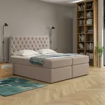Eka Kontinentální čalouněná postel Luxurious - Cassablanca (160x200 cm) Barva látky Trinity: (2303) Světlá béžová