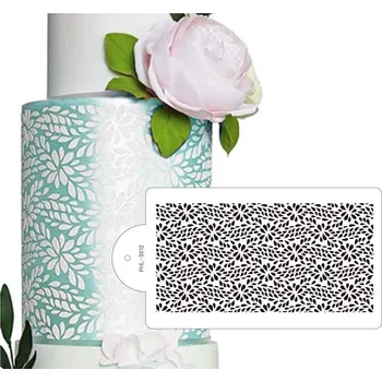 Přisada na vaření a pečení Stencil šablona na dort - Flowers 40x21cm | Cukrářské potřeby