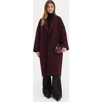 Dámský kabát ViCOLO Vlněný kabát TF0003 Bordó Regular Fit M