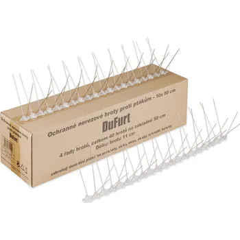 Odpuzovač zvířat DUFURT Hroty proti ptákům a holubům nerezové – zábrana proti ptákům, 10 ks × 50 cm 1317 ZAHRADA Sklad6 1317 (ZAHRADA Sklad6 )