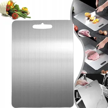 Kuchyňské prkénko PRKÉNKO NA KRÁJENÍ Z NEREZOVÉ OCELI SADA PRKÉNEK DO KUCHYNĚ 46X30CM