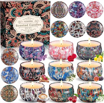 Svíčka PŘÍRODNÍ ŚWIECE SOJOWE DÁREK VOŇAVÉ SVÍČKY 9 KUSŮ