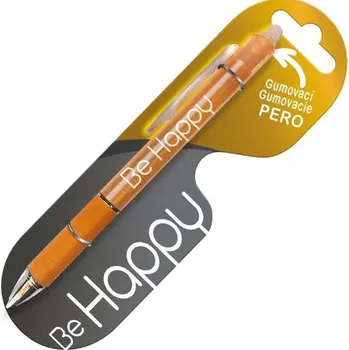 Gumovací propiska s potiskem Be Happy