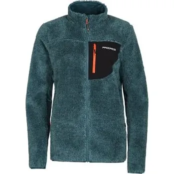 Pánská mikina PROGRESS BJORN pánská celorozepínací chlupatá mikina, hřejivý materiál petrol XL