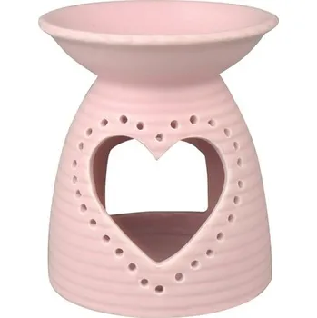 Aroma lampa Aromalampa se srdcem porcelánová 10 x 13 cm růžová