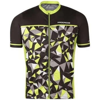 Cyklistické oblečení REPRESENT Pánský cyklistický dres REPRESENT, prodyšný, celopropínací, mesh panely černá/limetka XL