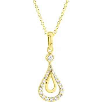 Náhrdelník GEMMAX "" Zlatý řetízek s přívěskem Kapka – zlatý šperk ryzosti 585/1000 v Dárkovém balení s Certifikátem GLSCB-39701-12491