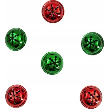 Vánoční dekorace Sada ozdob na vánoční stromeček zvonky červeno-zelené 6 ks HOMLA