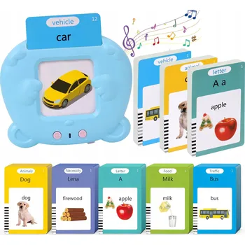 Puzzle ČTEČKA KARET PRO VÝUKU ANGLIČTINY 510 SLOVÍČEK VZDĚLÁVACÍ MODRÝ MEDVĚD