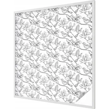 Okenní dekorace Samolepicí mléčná okenní Fólie Dekorativní dýha Ptáci a květiny 100x100