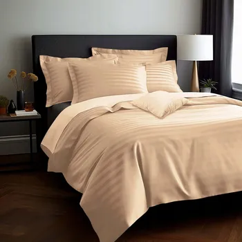 Povlečení Povlečení 160x200 bambusové pruhy béžové 7dílné